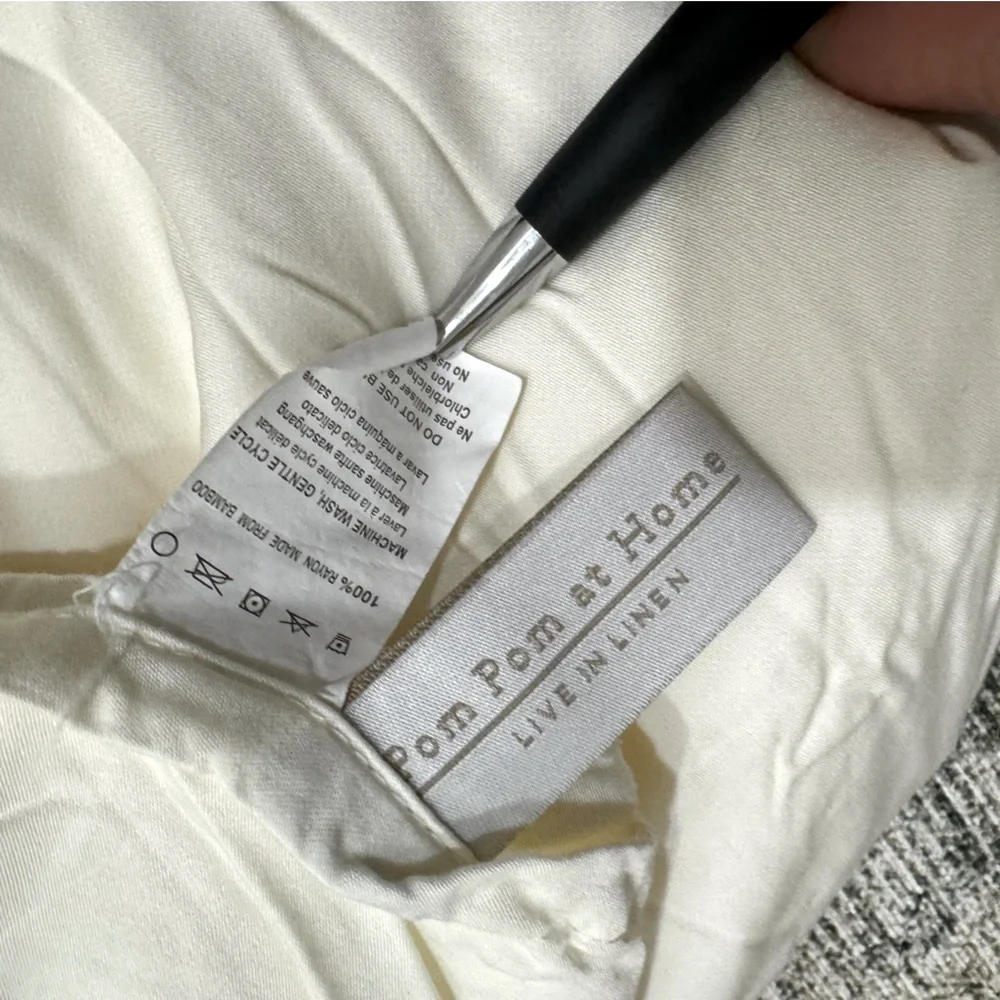 Pom Pom at Home King Ivory Parker Rayon King Flat Sheet